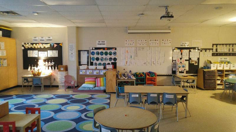full view of preschool classroom